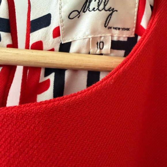 Milly Red and Black Belted Midi Dress - Picture 4 of 5